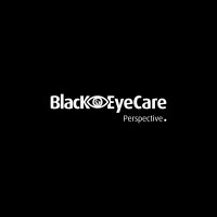 The Black EyeCare Perspective logo: white/gray text on black background
