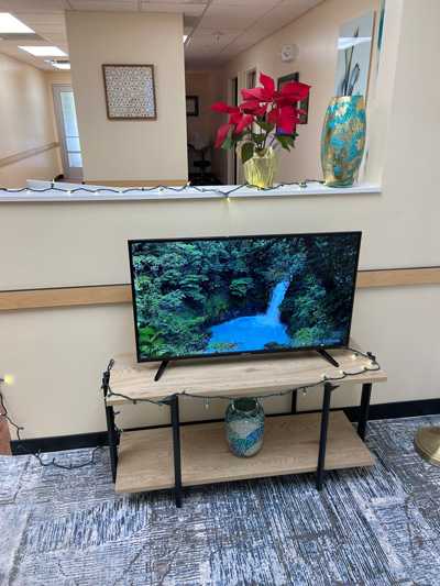 TV display at the front desk