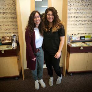 simplifying contact lens orders has made running the practice better for dr. farral, left and jamie coyle - standing in optical