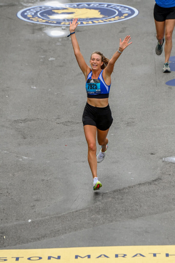 Dr. Duran finishing the Boston Marathon