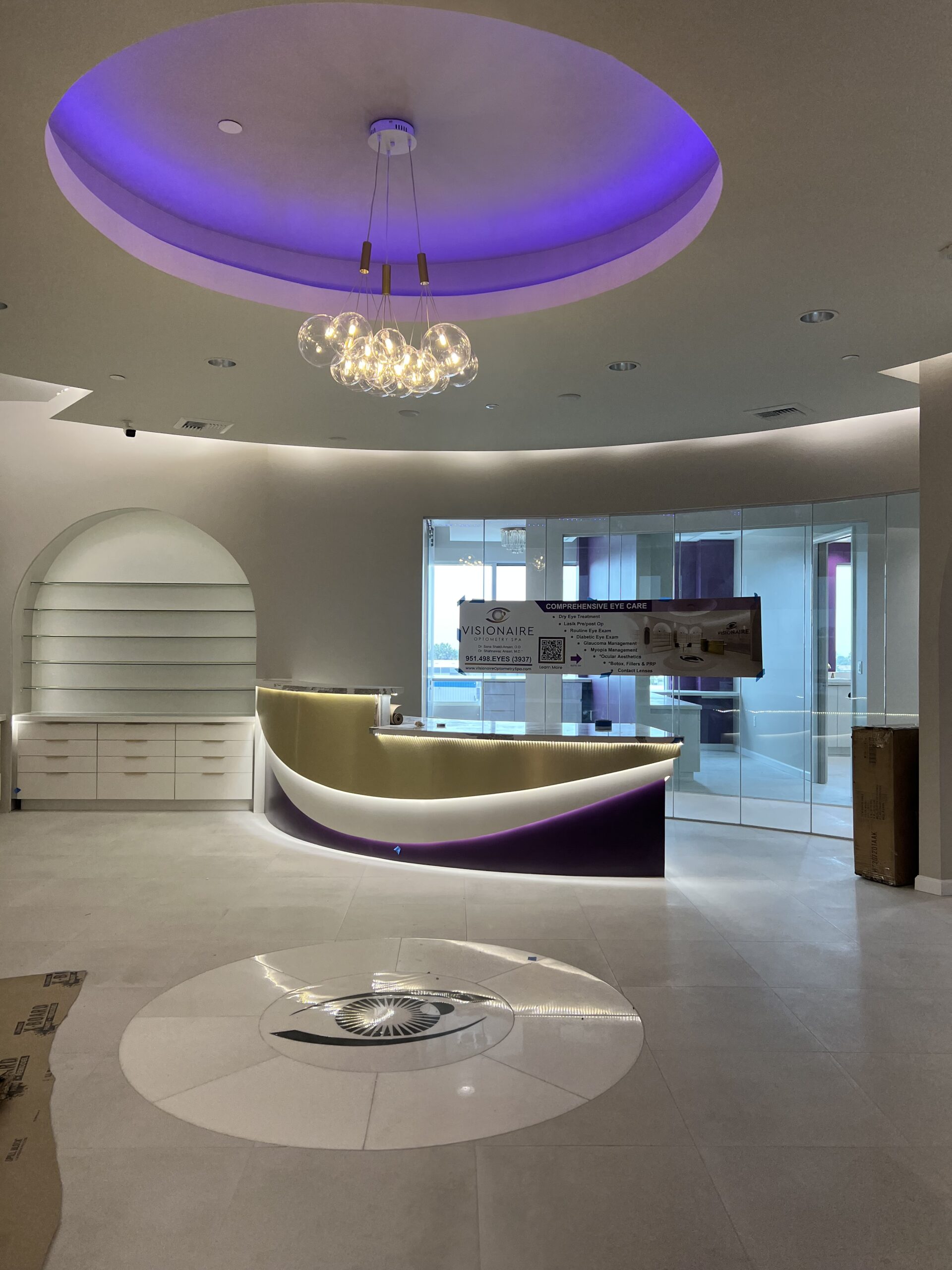 the lobby of the med-spa optometry practice