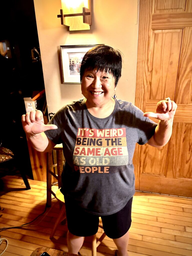 Dr vanhoy's tshirt says, It's weird being the same age as old people."