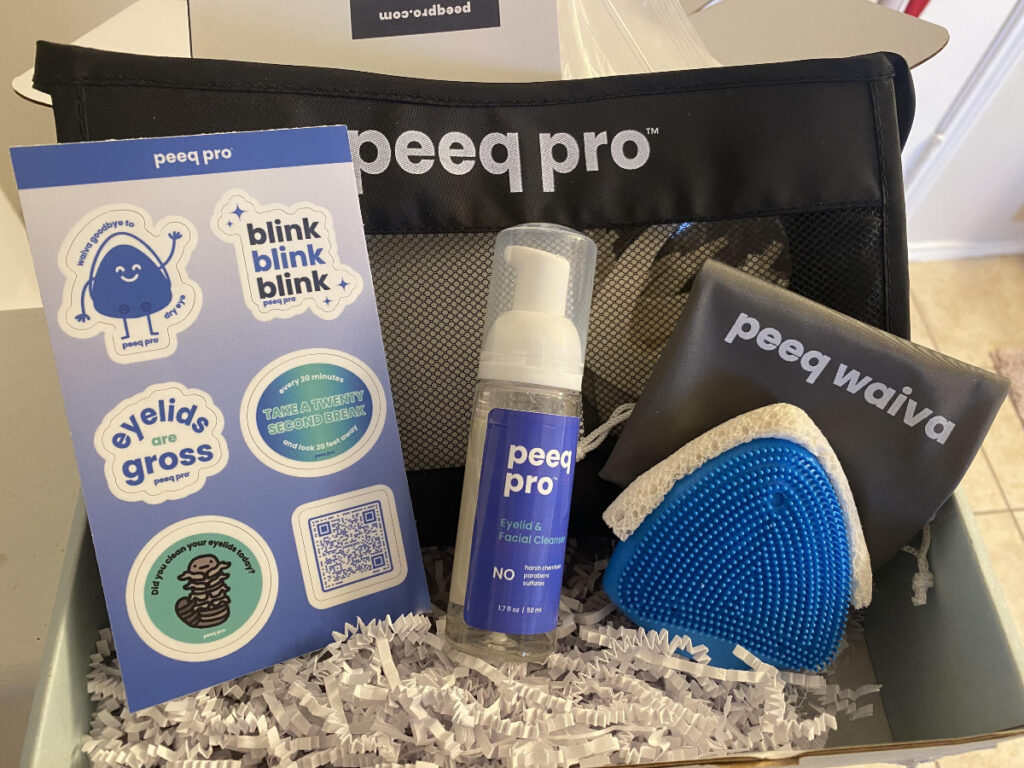 shipping box contains clearers and spray and a mask