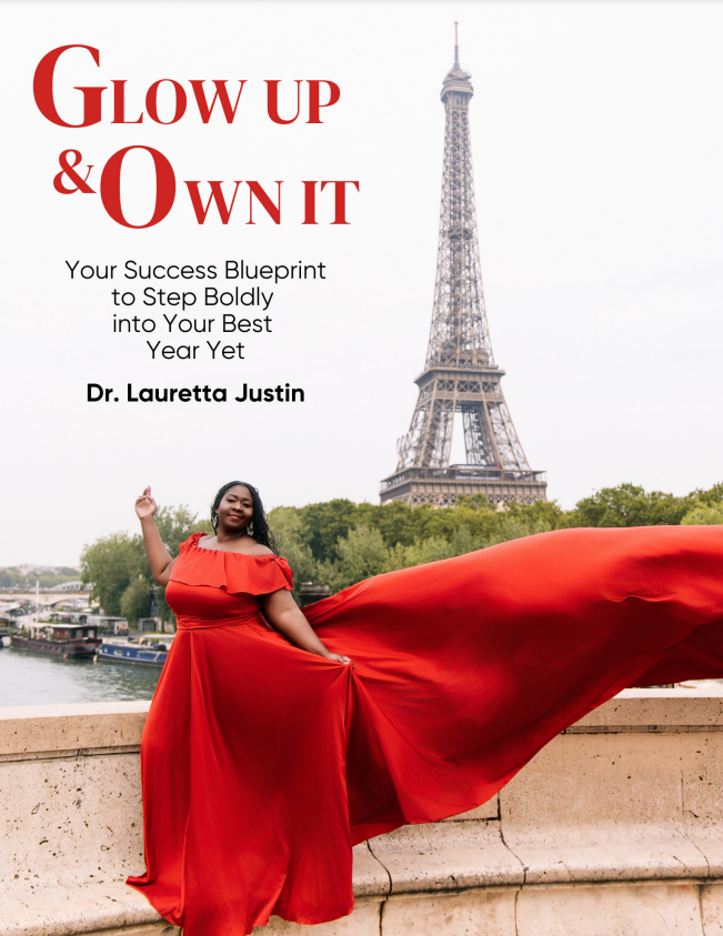 The cover of the glow up and own it guide and workbook