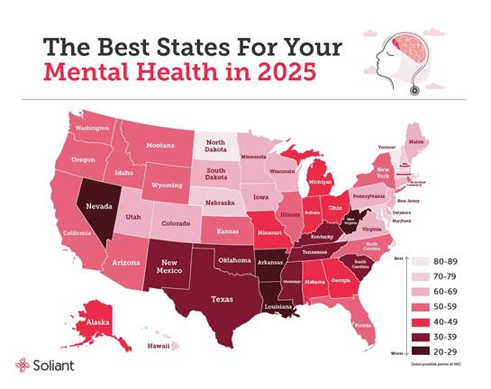 January is Mental Wellness Month: Report Reveals Happiest, Healthiest U.S.  States | Women In Optometry
