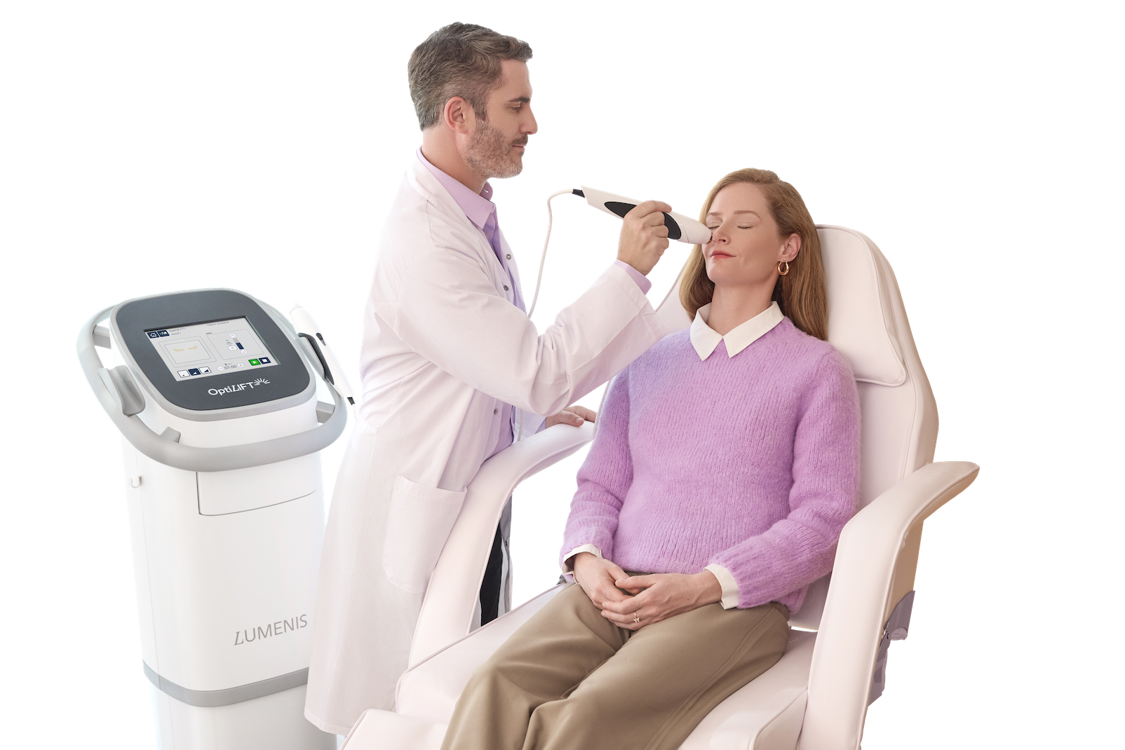 woman receives optilight treatment