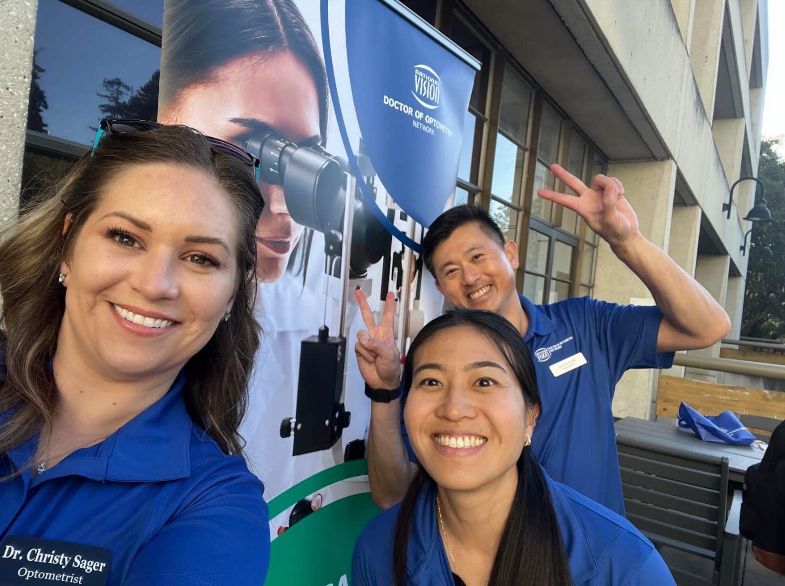 Dr. Tai takes a selfie with other ODs at the Berkeley SibFest