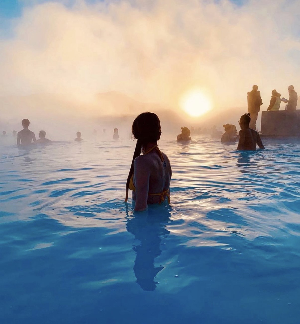 Sunrise at the Blue Lagoon in Iceland