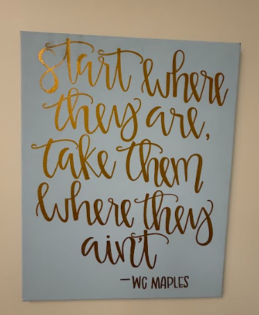 a quote by Dr. WC Maples hangs in the office