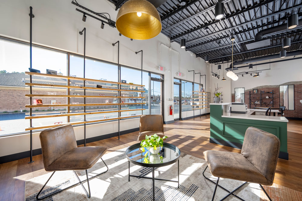 Dr. Cooper's seating area, natural light, windows