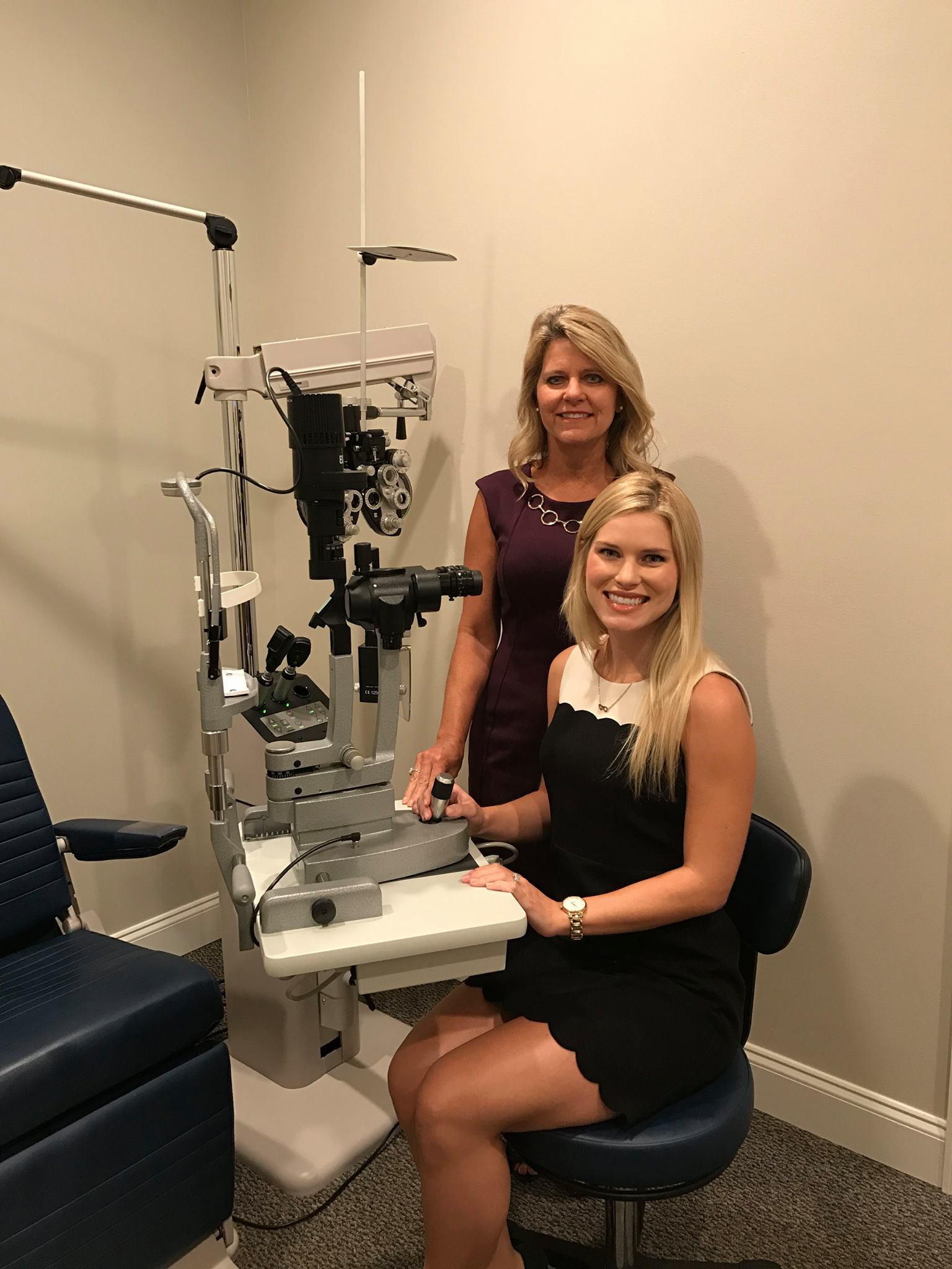 A 2017 photo of Dr. DiCarlo, then still an optometry student, and Dr. Baker.