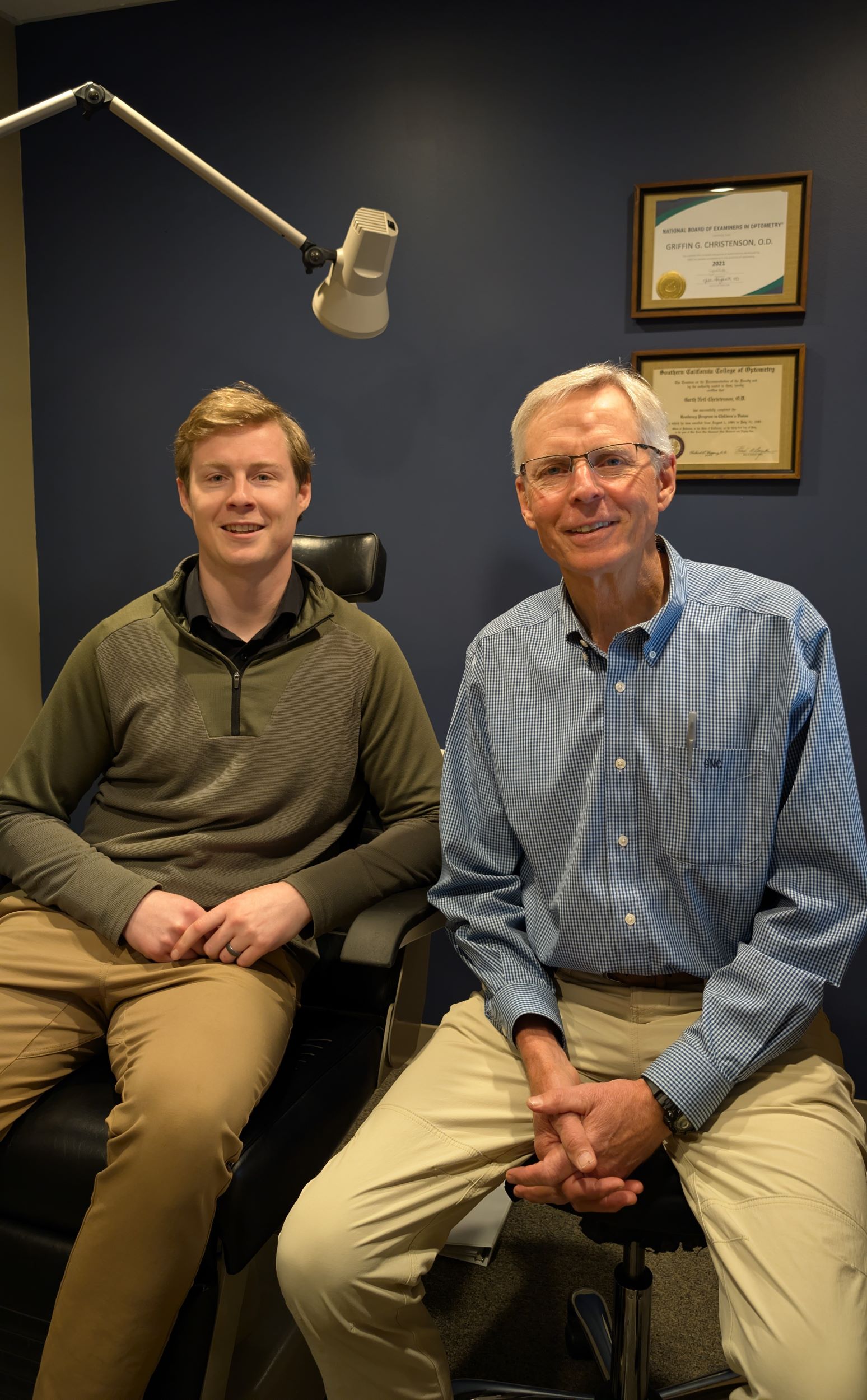 Father and son, Dr. Garth Christenson and Dr. Griffin Christenson, Father's Day