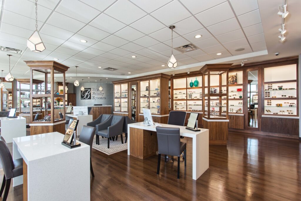 inside the optical at Bristol family eyecare