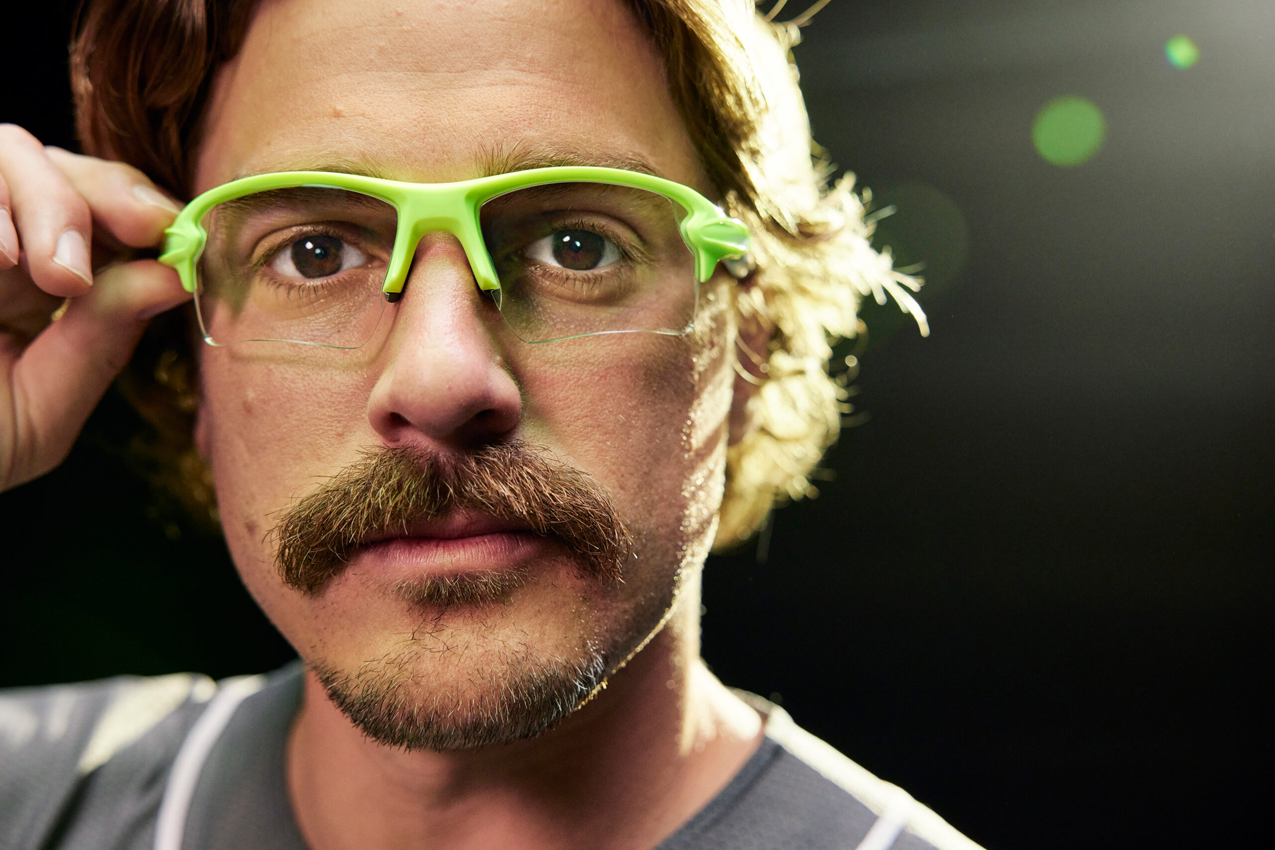 kirk in sports glasses