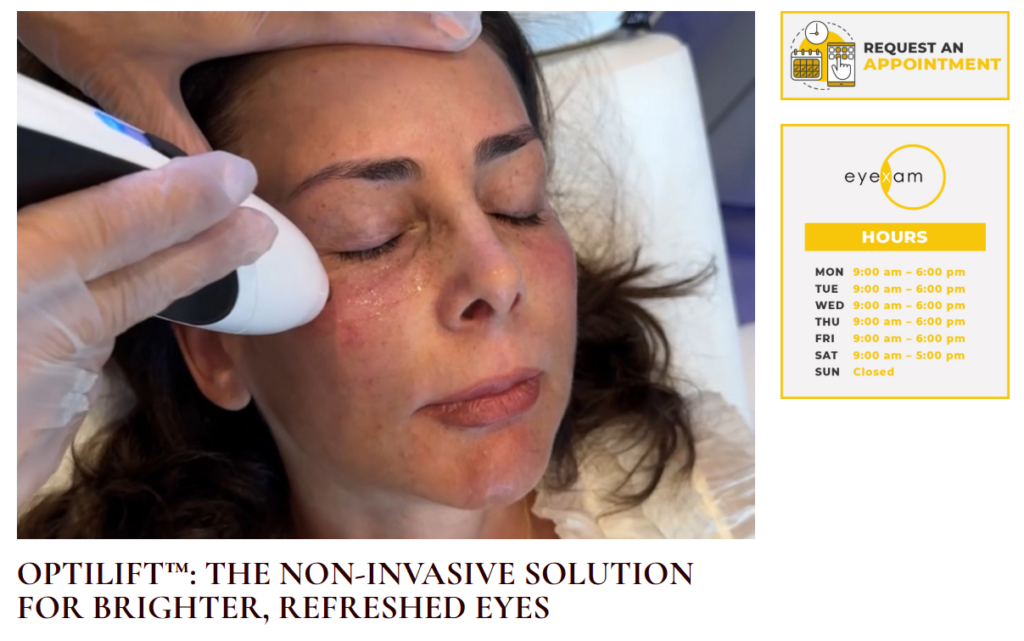 web page from eyexam that talks about and shows an optilift procedure