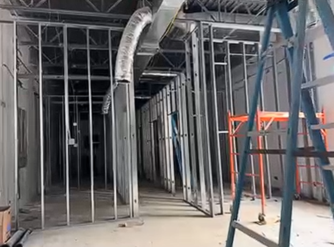 building out walls and framing