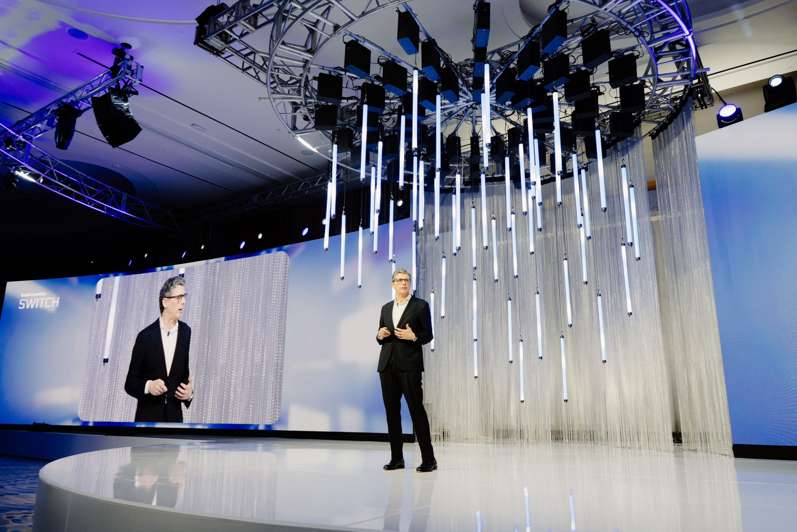 Fabrizio Uguzzoni, President of Professional Solutions Americas at EssilorLuxottica, on stage at SWiTCH