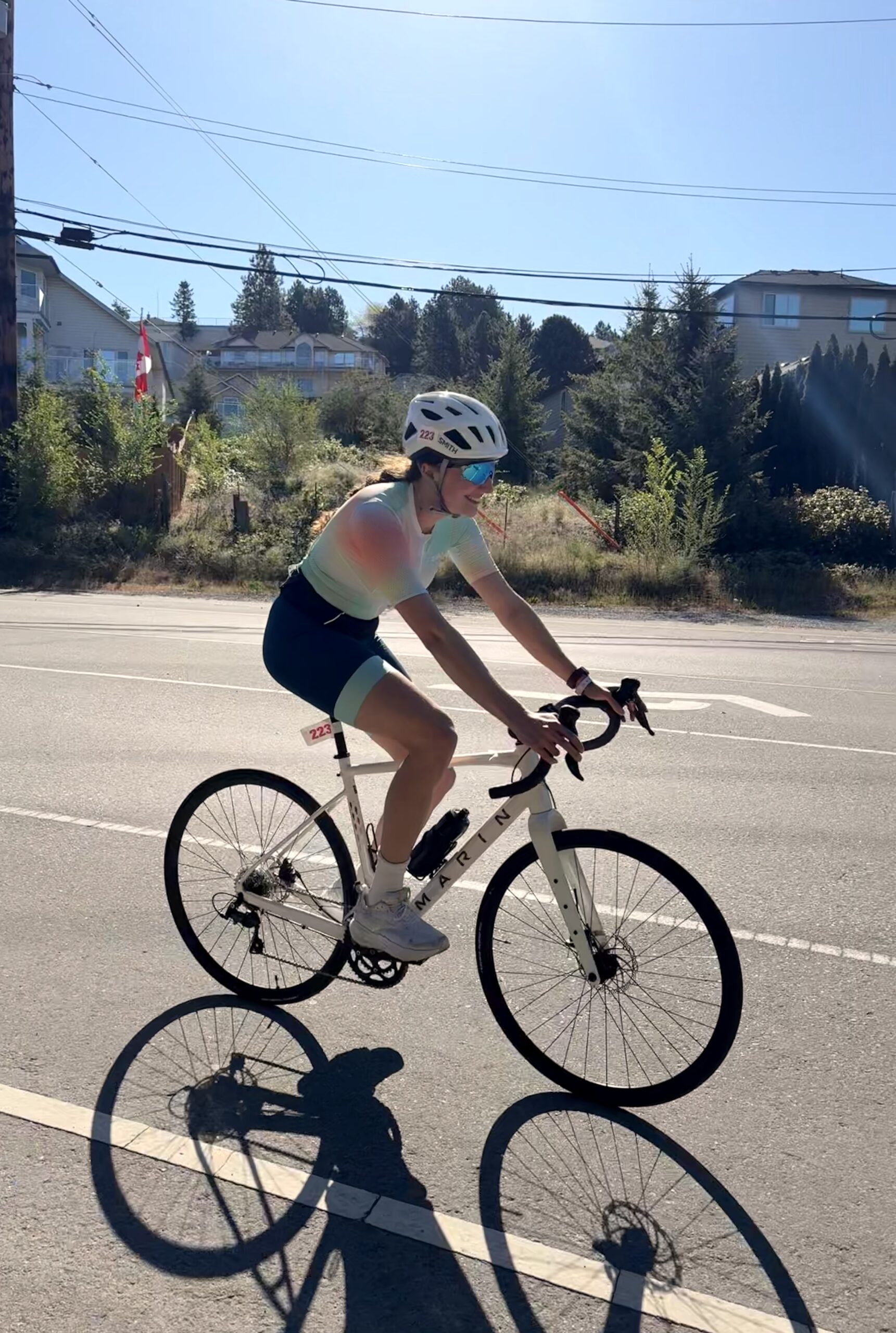 Dr. Capo completed her first triathlon in 1:36;45.