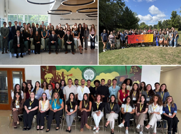 Class of 2030 clockwise L-R: Northeastern State University Oklahoma College of Optometry; Michigan College of Optometry, Ferris State University; and Inter American University of Puerto Rico School of Optometry